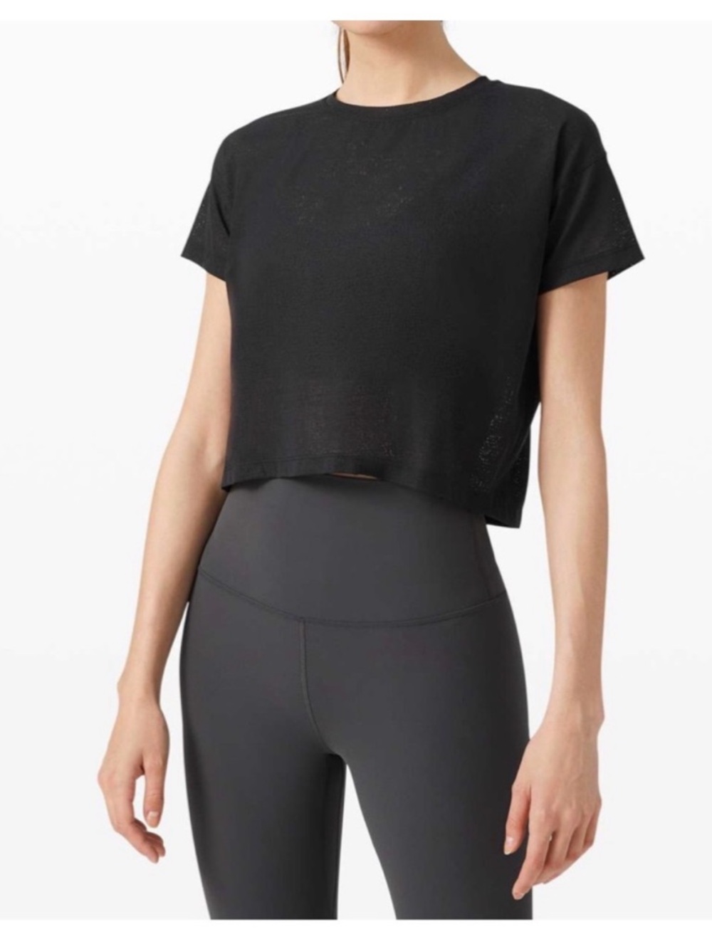 Lululemon Cropped Tee all yours black